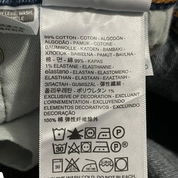 Levis 505 Mens Jeans Size 30 Mid Rise Regular Fit Straight Leg Denim Dark Wash - Picture 7 of 12